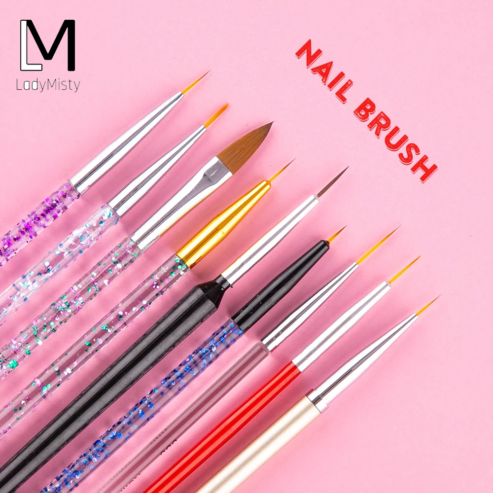 Набор кистей для дизайна ногтей 3/5 шт./компл. Рисование резьба ручка рисования по
