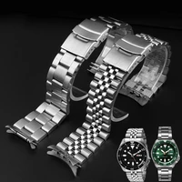 fine steel watchband for seiko 5 water ghosts series srpd63 stainless steel watch strap skx007 diving watch chain mens watch
