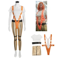 the fifth element leeloo cosplay costume sexy skinny pants short t shirt body suit for women halloween cosplay outfits