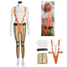 The Fifth Element Leeloo Cosplay Costume Sexy Skinny Pants Short T-Shirt Body Suit for Women Halloween Cosplay Outfits