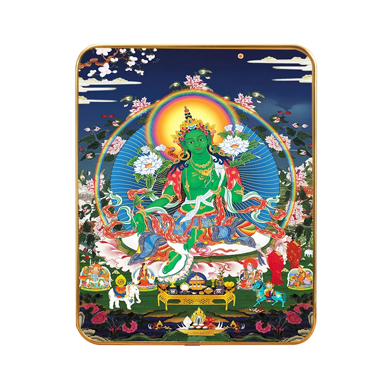 

5.9"x7.8" Green Tara Portrait Standing Picture Frame Altar Desk Feng Shui Decoration for Living Room Buddhist Home Decor