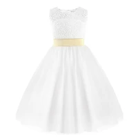 oyolan flower wedding dress white first communion formal lace princess prom dress long gowns kids evening formal dress for weddi