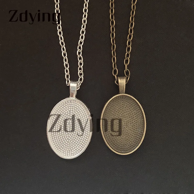 Zdying Винтажные Ювелирные изделия синие и белые цветы овальная подвеска ожерелье