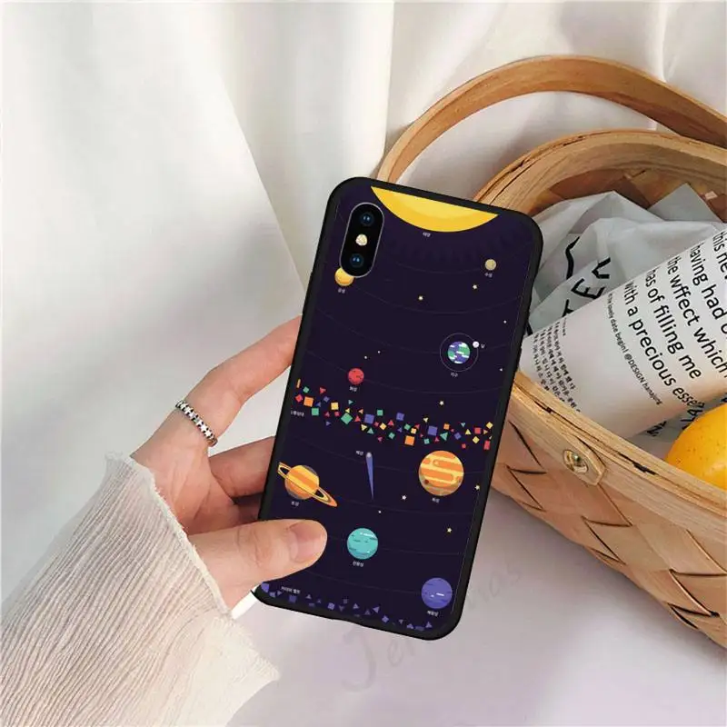 

Cartoon spacecraft universe space Phone Case for iPhone 11 12 pro XS MAX 8 7 6 6S Plus X 5S SE 2020 XR