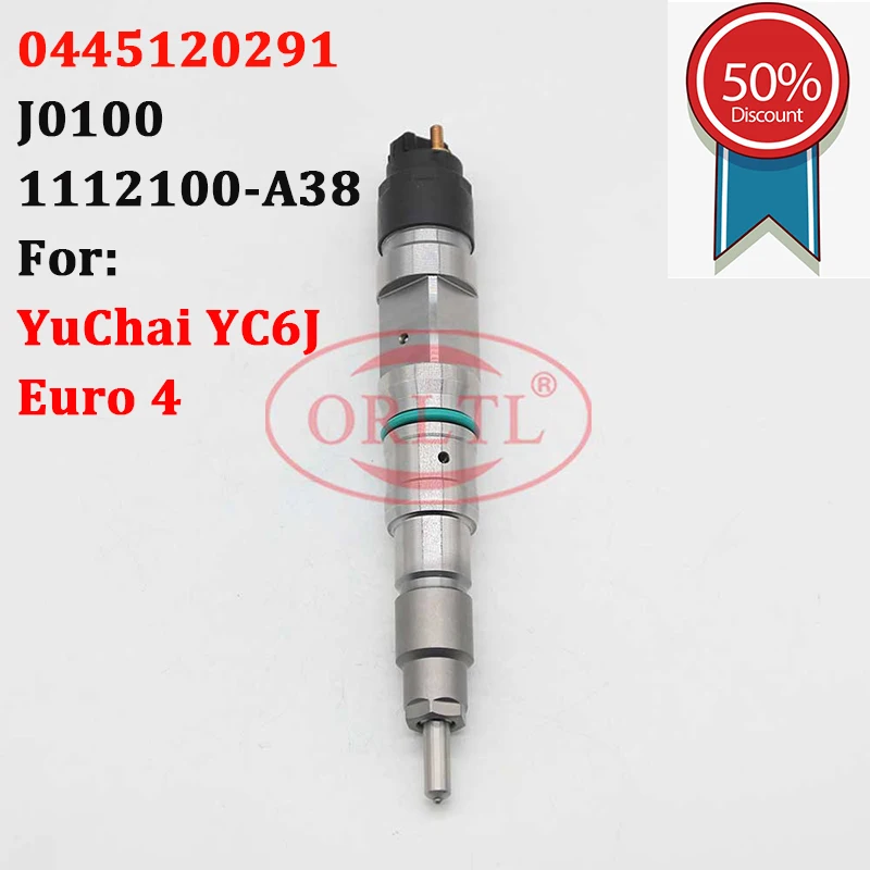 

Common Rail Injector 0 445 120 291 Diesel Fuel Sprayer 0445120291 YUICHAI J0100-1112100-A38 For 0445 120 291 YuChai YC6J Euro 4