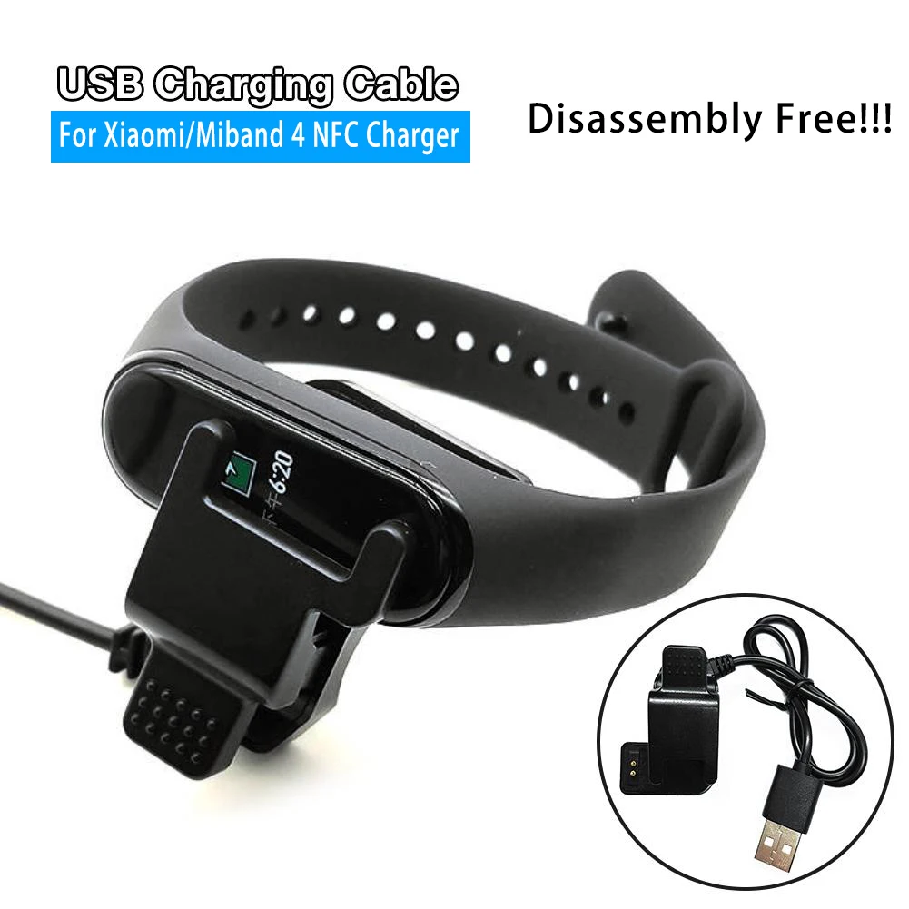 

USB Charging Cable Disassembly-free Cable Charger Adapter Data Cradle Dock Charging Cable for Xiaomi MiBand 4 NFC Charging Cable