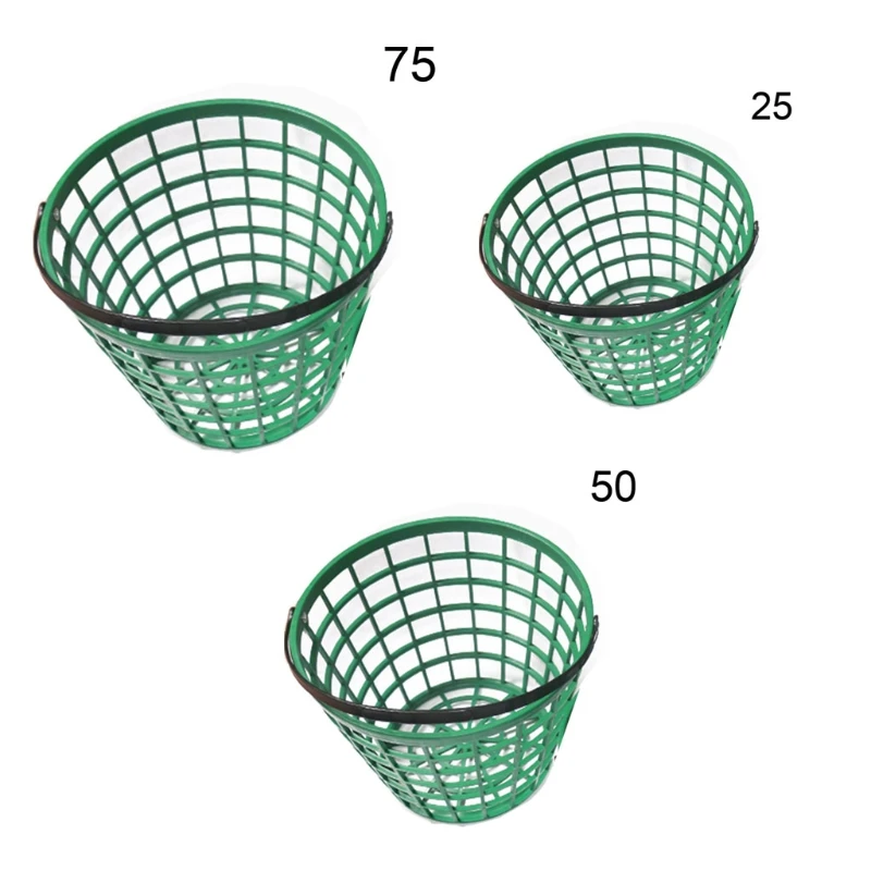 

Portable Golf Ball Basket Green Durable Nylon Golfball Container with Handle
