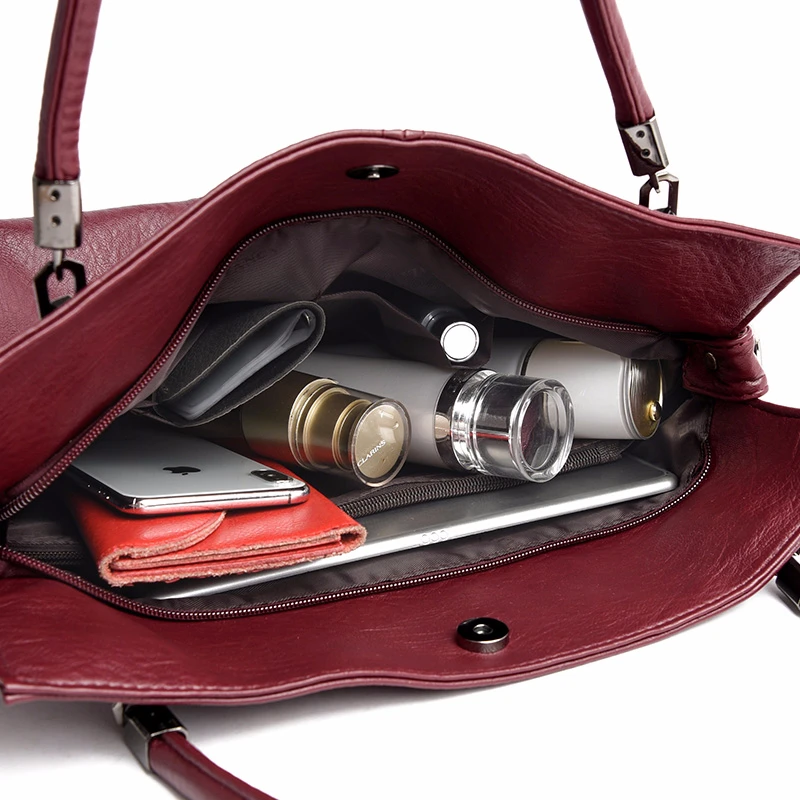 Женские кожаные сумки высокое качество 2019 женская мягкая кожаная сумка на плечо