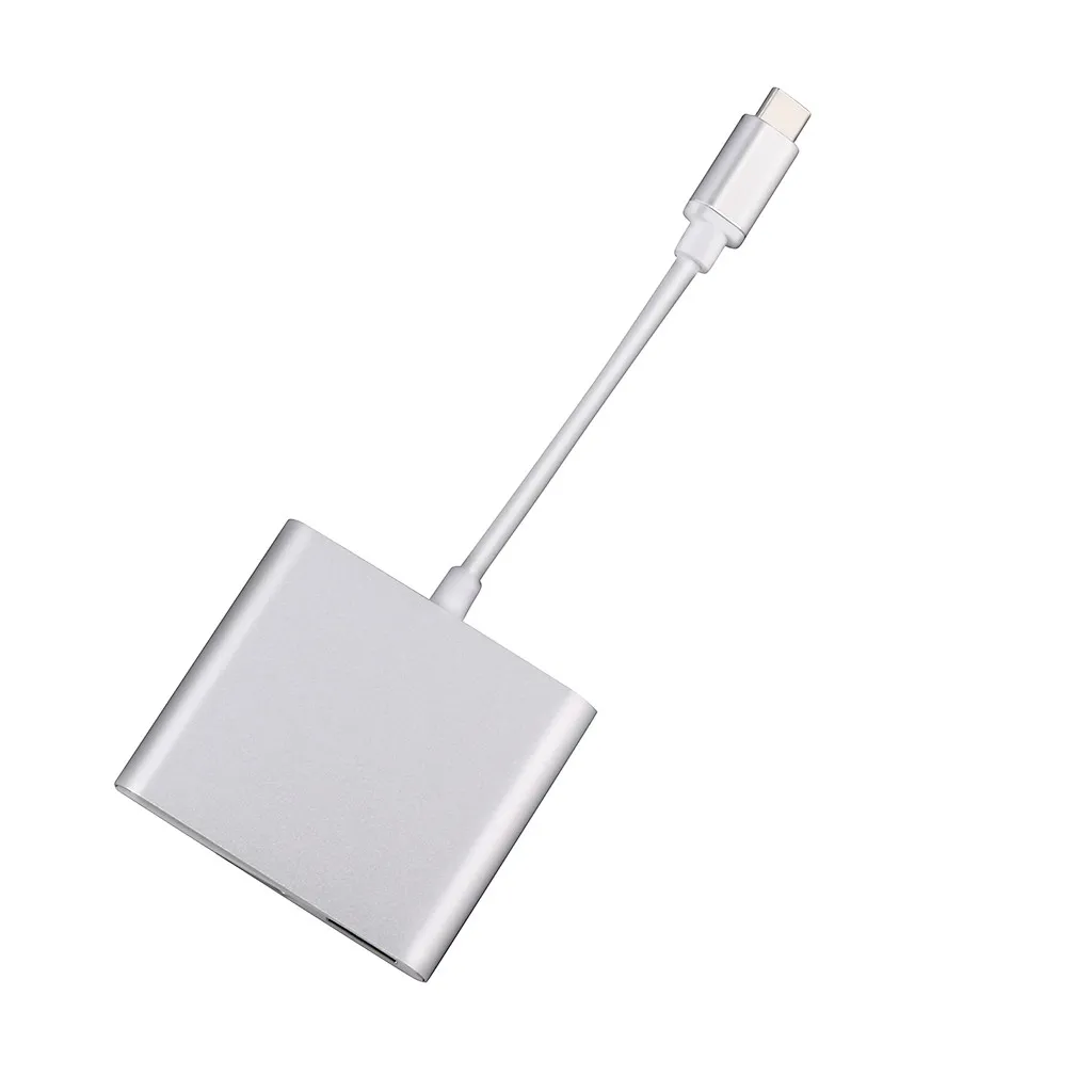 Фото Адаптер Ouhaobin 3 в 1 usb-хаб USB C к HDMI адаптер HD 4K 100 Вт конвертер для ноутбуков и Адаптер Ouhaobin 3 в 1 usb-хаб USB C к HDMI адаптер HD 4K 100 Вт конвертер для ноутбуков и