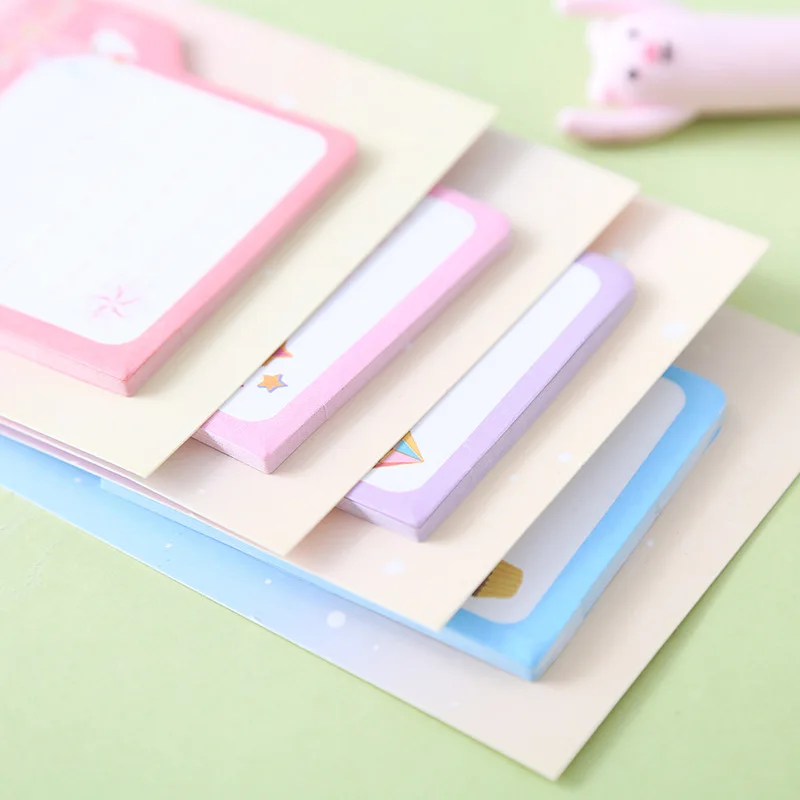 60 шт./лот креативные полосатые блокноты для записей с единорогом N Times Липкие