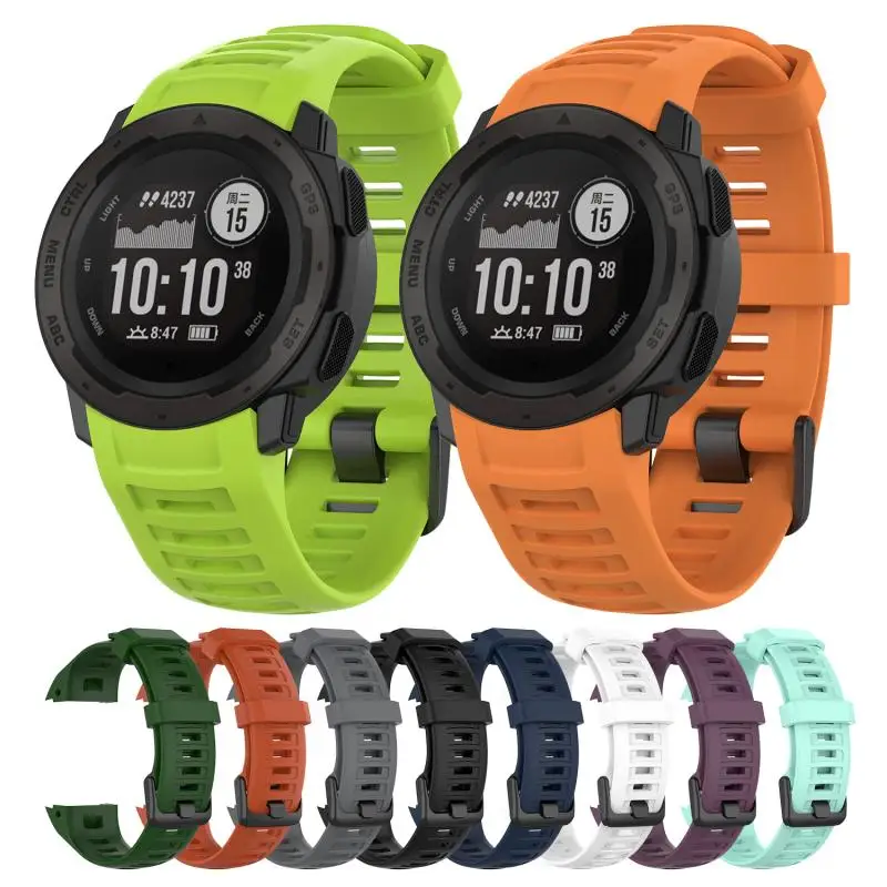 

Multicolor Silicone Straps Wrist Strap Bracelets Sweat-proof Ergonomical Design Watchband For Garmin Instinct Smart Watch