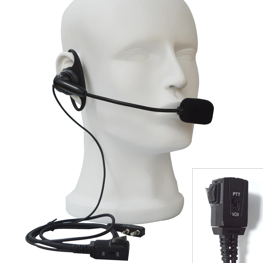 Наушники D образной формы мягкие резиновые наушники гарнитура VOX и PTT ключ для BaoFeng