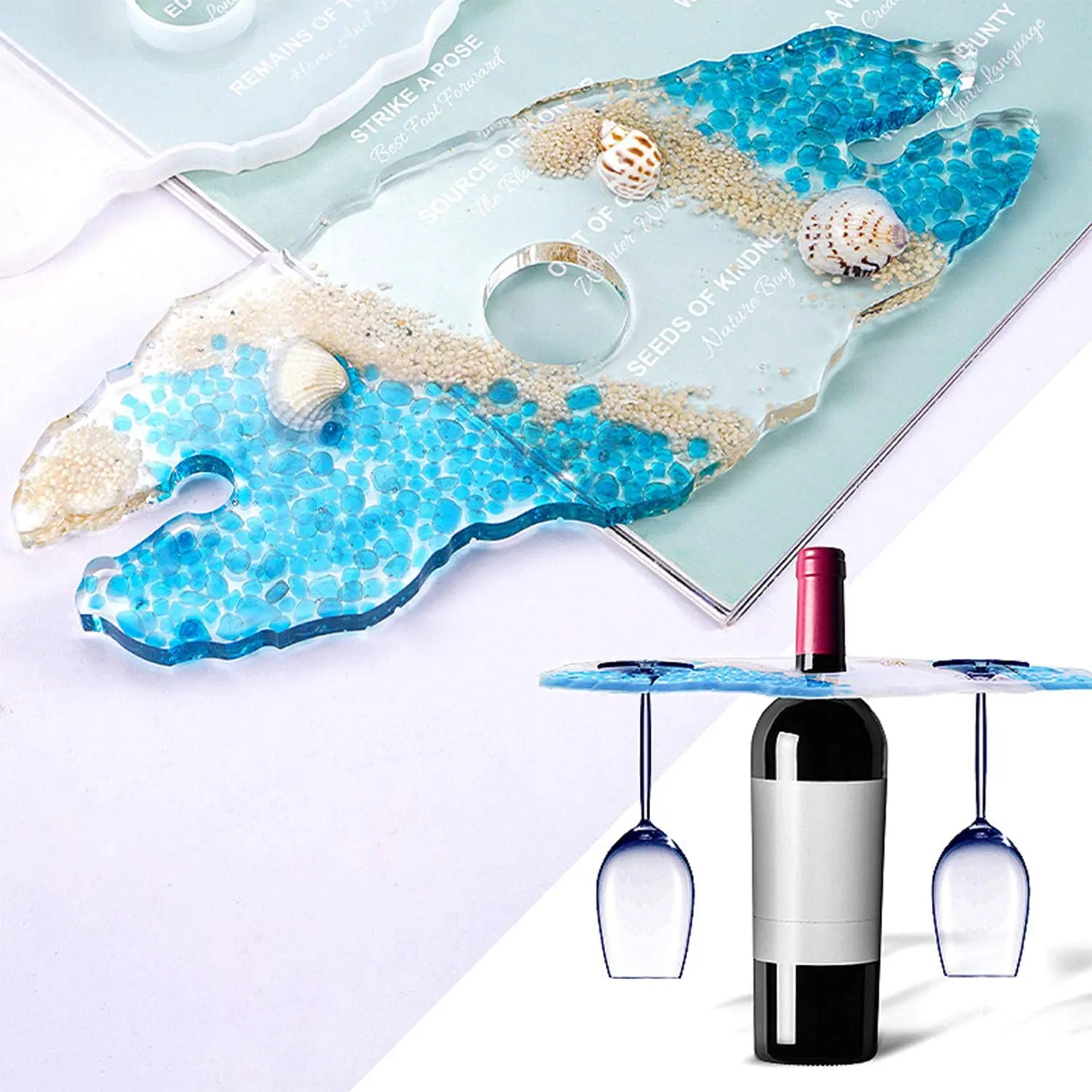 Wine Holder Resin Mold Silicone Tray Coaster Molds Epoxy Resin Casting Wine Rack Mold Diy Glass Cup Holder Mold Home Decoration