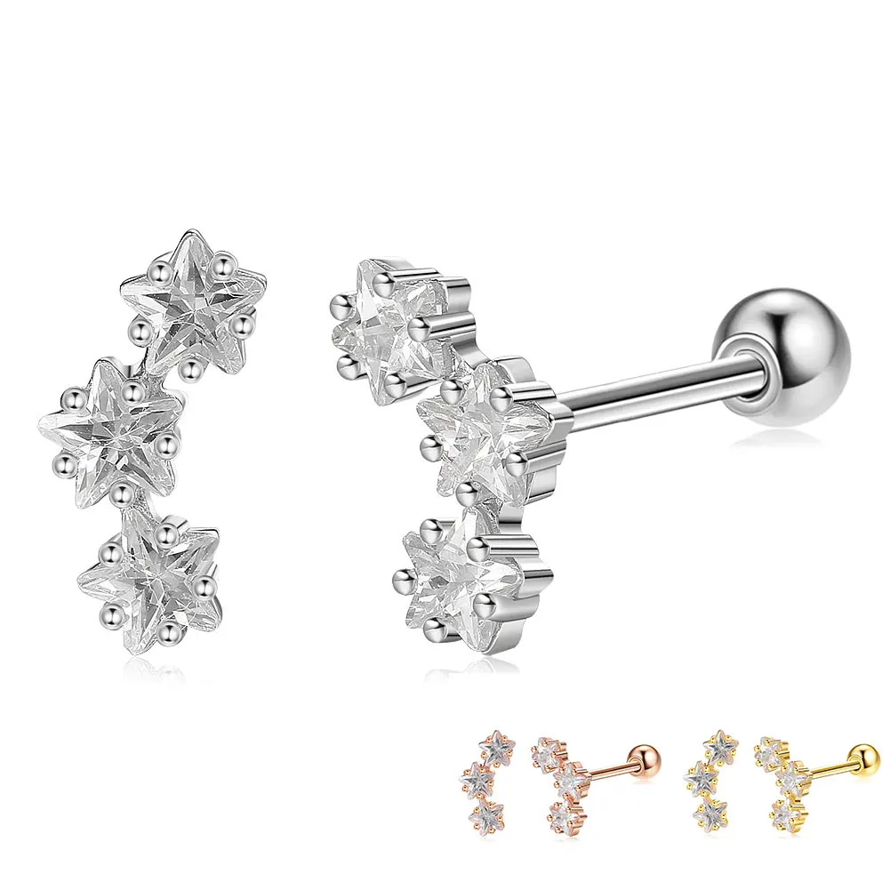 

Серьги-гвоздики женские из серебра 925 пробы, с фианитами