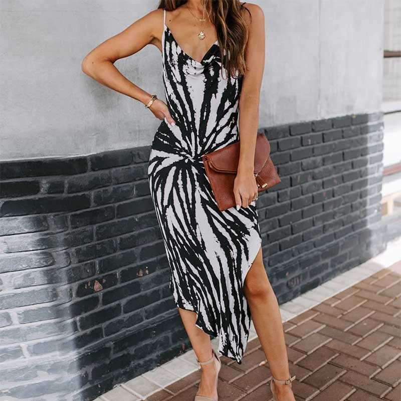 

Plus Size Print Women Dresses 2020 Summer Sexy Casual Midi Dress