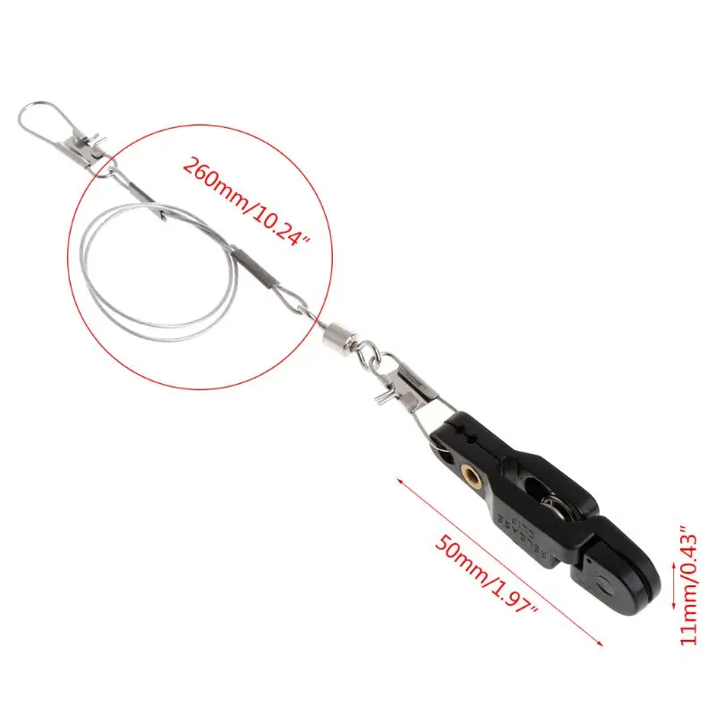 

Fishing Clip With Wire Rope Tension Release Planer Snap Grip Trolling Trigger Clips Tackle Accessories