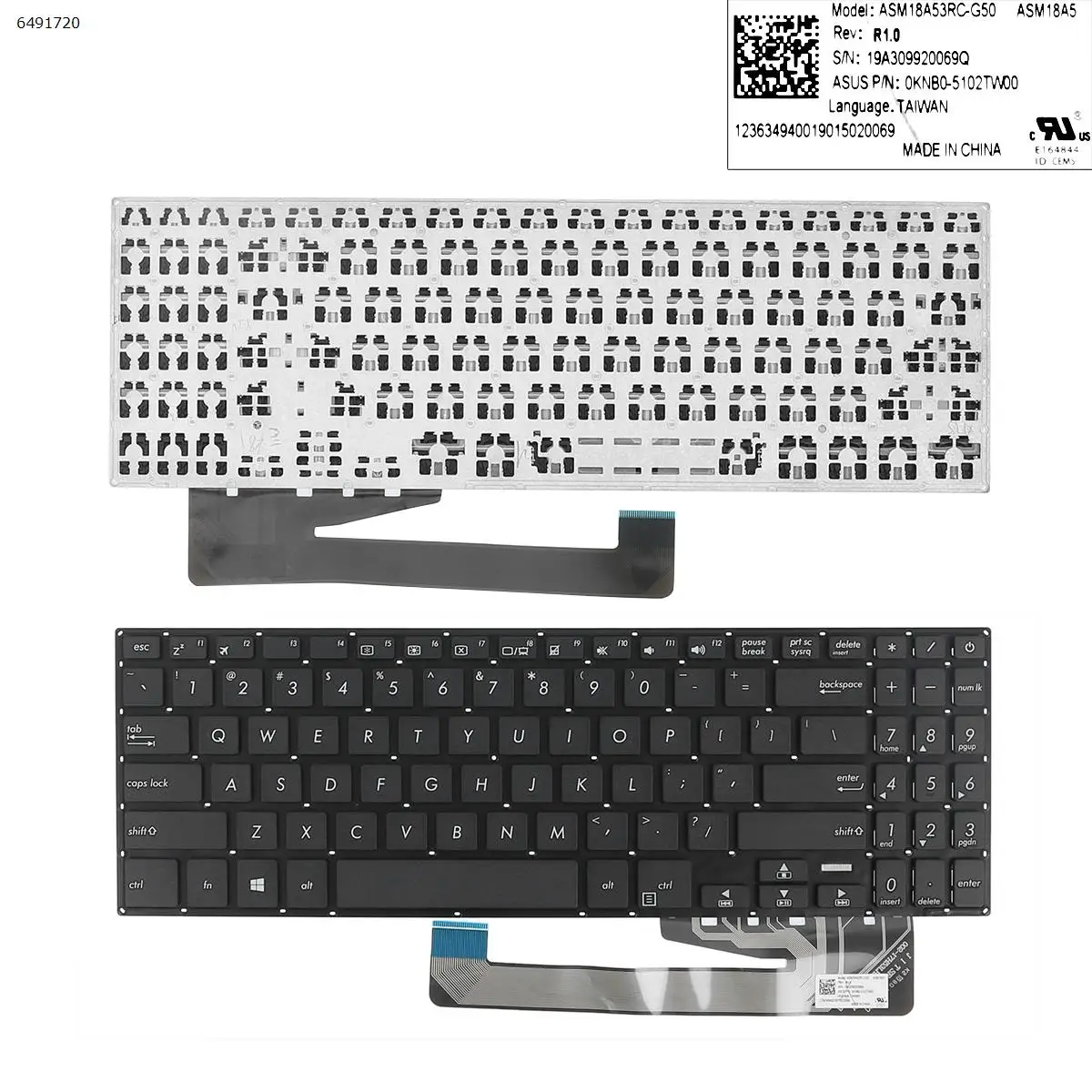 

New US Laptop Keyboard for ASUS X560 BLACK Without FRAME Without Point Stick