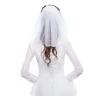 Фатин для свадебного платья, белая лента, стразы, искусственный жемчуг, короткая фата, гребень для невесты, фея, свадьба