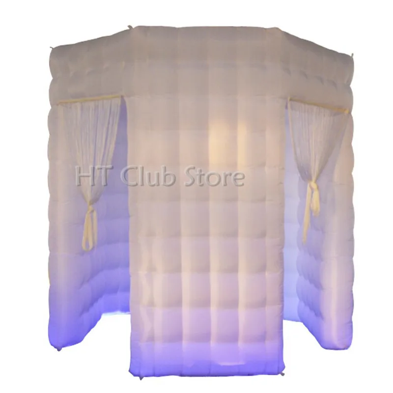 

2.4m Cheap Trade Show Tent For Sale Foldable Portable Cube Advertising Photobooth Led Light Photo Booth Inflatable Free Shipping