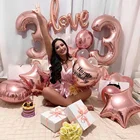 Розовое золото, принадлежности для свадьбы, дня рождения, набор одноразовой посуды, подставка для торта, украшение на годовщину, мероприятие, вечеринку, воздушные шары