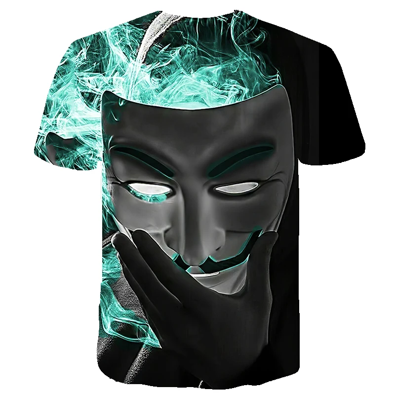 Мужская и женская футболка с 3D принтом летняя в виде лица Джокера модная ужаса
