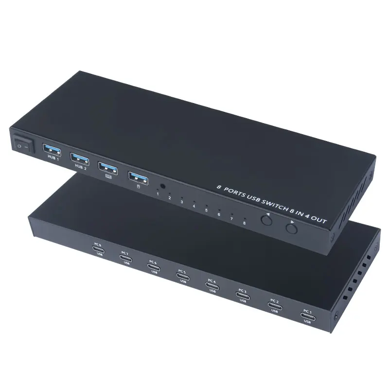 Aimos Am-km804 Usb 2.0 Switcher Pc 8 Ports Sharing Devices 8 In 4 Out Kvm Switch Box For Keyboard Mouse Printer U Disk