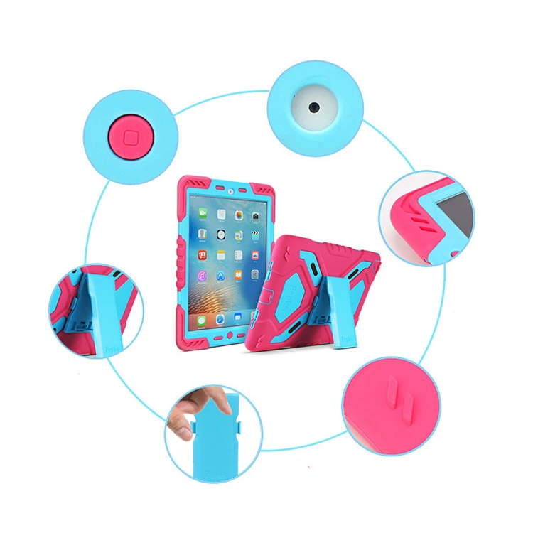Чехол PePkoo для iPad 9,7,,, силиконовый чехол из поликарбоната, детский чехол для планшета с поворотом на 360, противоударный боковой Вертикальный чехол-подставка A1893 A1822