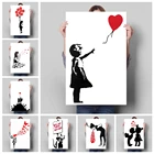 Граффити Бэнкси, декоративная роспись, абстрактный черно-белый постер, холст, живопись и комната, настенные художественные принты для современного домашнего декора