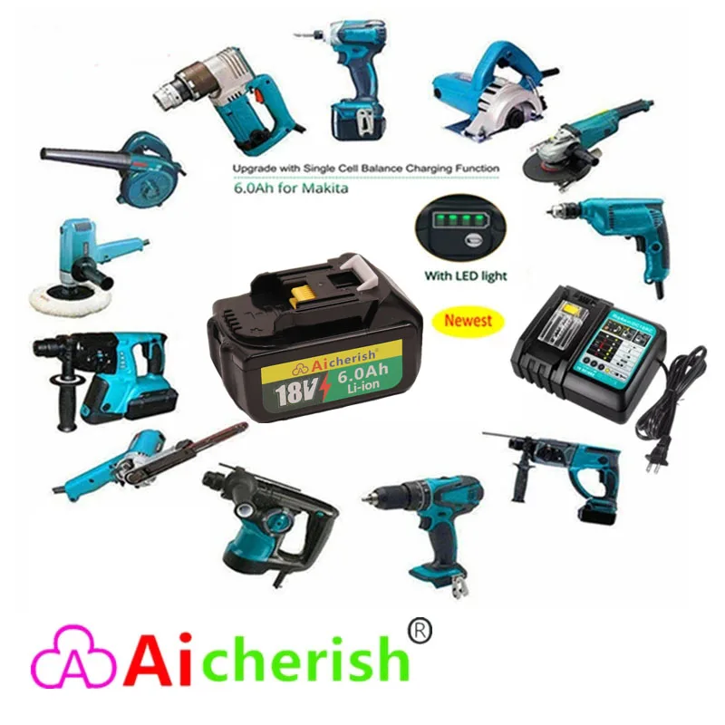 Литий-ионная аккумуляторная батарея для Makita 18 в 6000 Ач Оригинальная BL1840 BL1850 BL1830