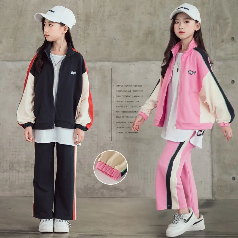 Комплекты одежды для девочек подростков Детский спортивный костюм Оптовая