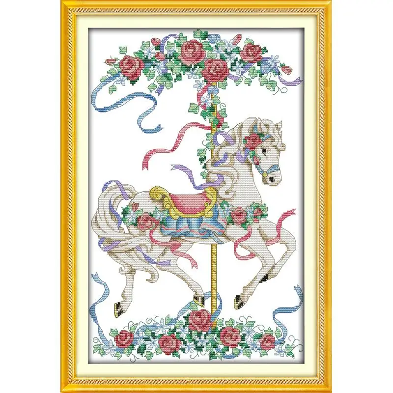 Набор для вышивки крестиком joy Sunday Rose Trojan набор инструментов на холсте с рисунком