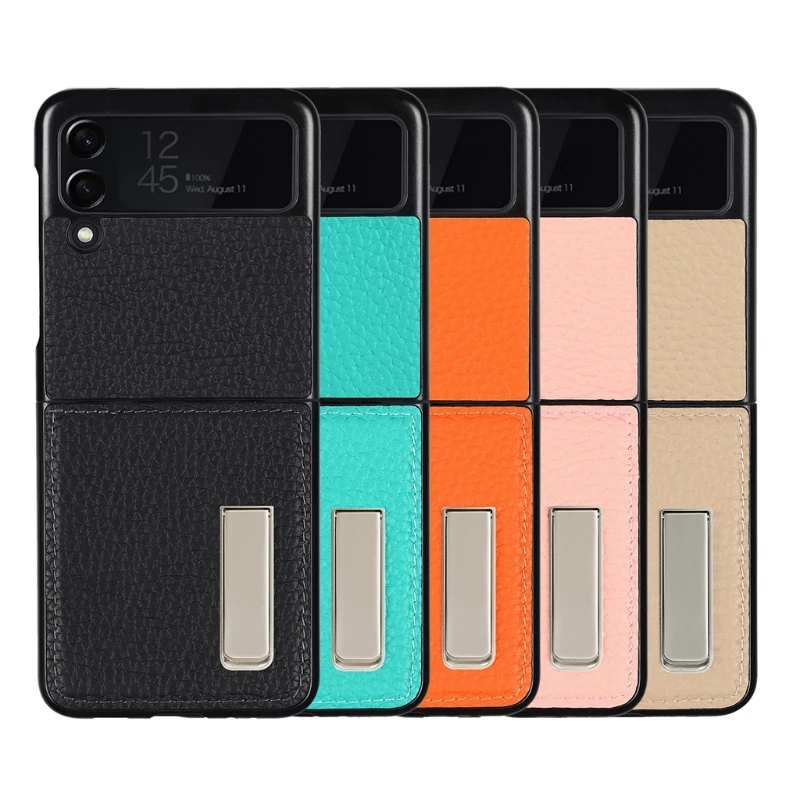 

For Samsung Galaxy Z Flip3 5G Case Hard Plastic Leather Back Cover Sumsung Z Flip 3 ZFlip ZFlip3 Shockproof Protect Phon