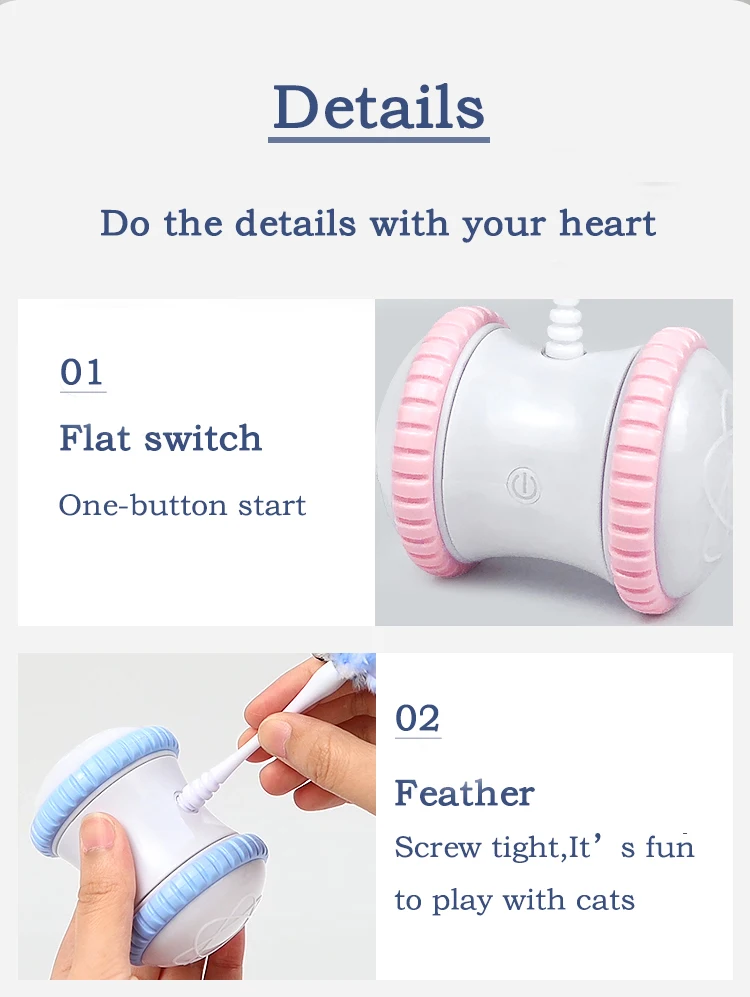 

Smart Balance Cat Toy Electric Cat Toy Stick Interactive Kitten Swing Toys Feather Cat Toys Smart Cat Self Hi Tumbler Toy