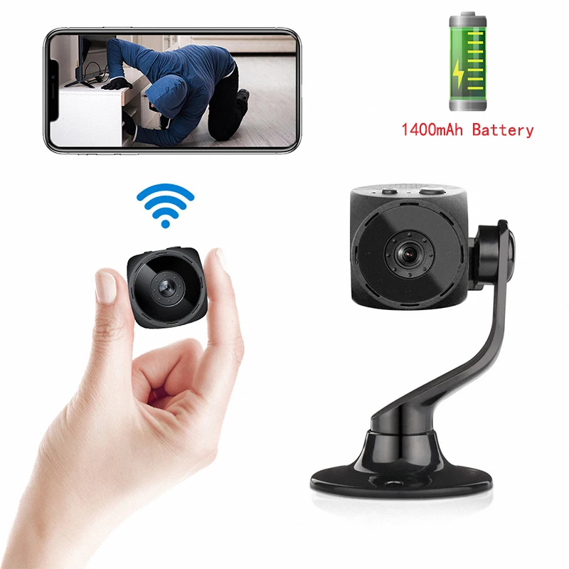 

1080P Mini Camera 150 Degree Wide Angle Wifi Camera Two Way Audio Night Vision Motion Alarm Home Security Remote Control Camera