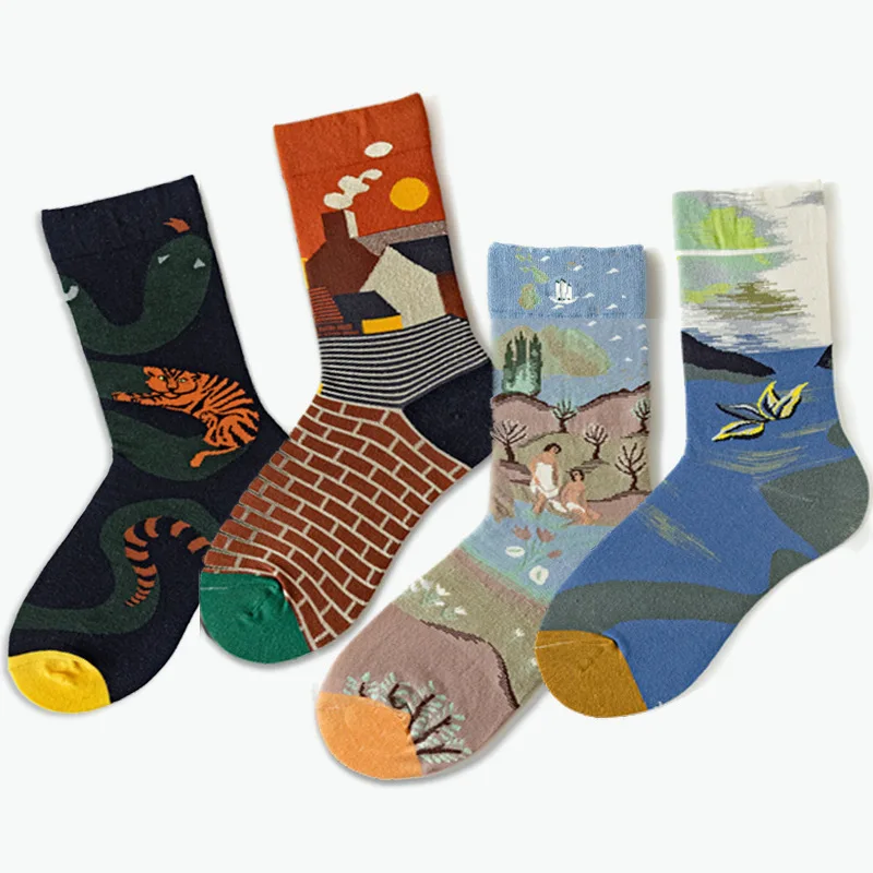 Autumn and Winter Socks Adult Funny Socks 12 PAIRS Men and Women Funny Socks Women Funny Women Men Socks Wholesale