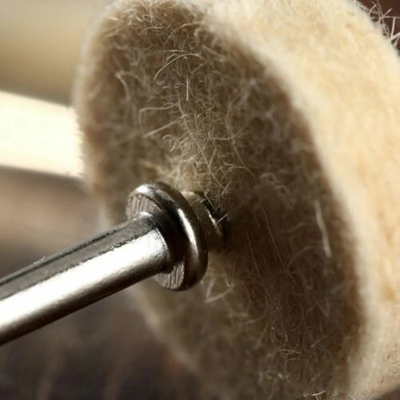 

New 50x 25mm Wool Felt Polishing Buffing Pad Round Wheel+2x Mandrel For Rotary Tool For Rotary Tool Polishing Grinding Pads