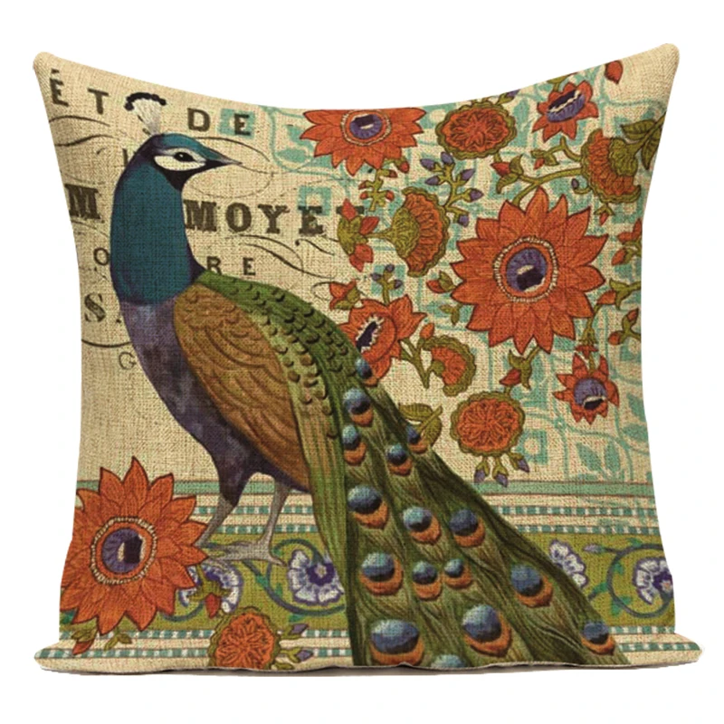 Полиэстер животных милые павлин цветок декоративные подушки для дивана домашний
