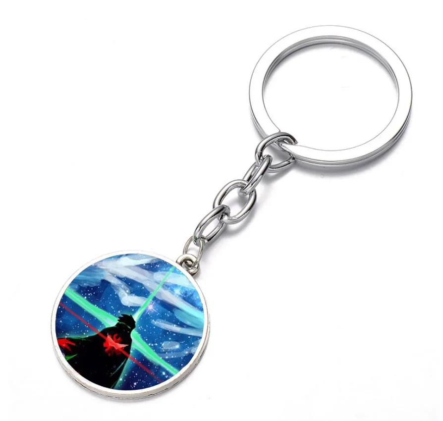 

Japan anime Tengen Toppa Keychain Bronze Silver black Glass Dome Key Chain Bag Charm Pendant Keyring Holder Kids boy girl Gift