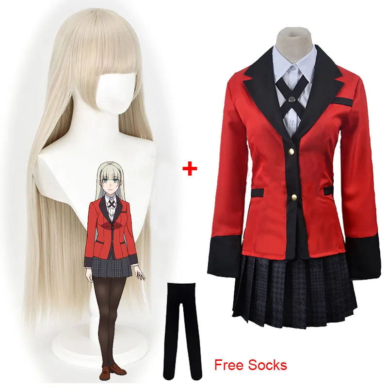 

2021 Momobami Ririka Costumes Compulsive Gambler Ririka Momobami Cosplay Wigs Halloween Women Party Costume