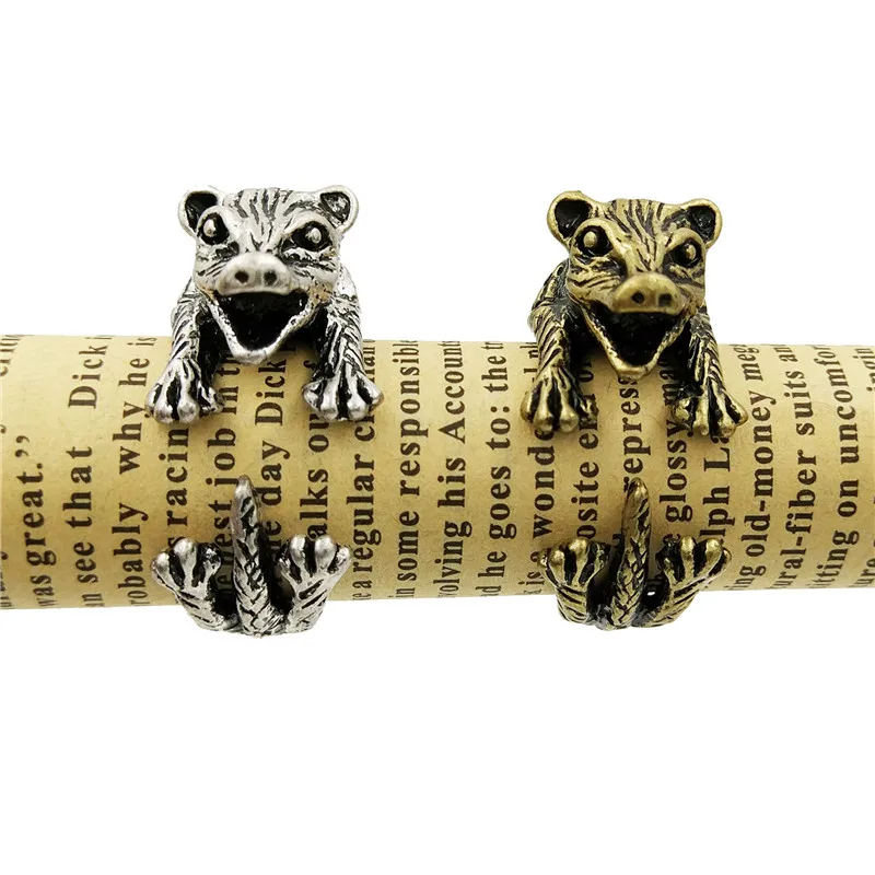 Прямая поставка винтажные ювелирные изделия регулируемые кольца в виде животных