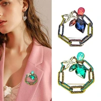 easya crystal brooches jewelry blue crystal purple rhinestone opal pins and brooches women breastpin wedding brooch pins