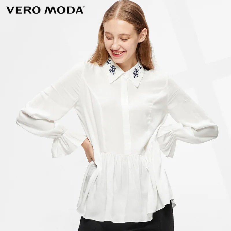 Женская Прямая рубашка с буквенным принтом Vero Moda 100% хлопок 319305538| |