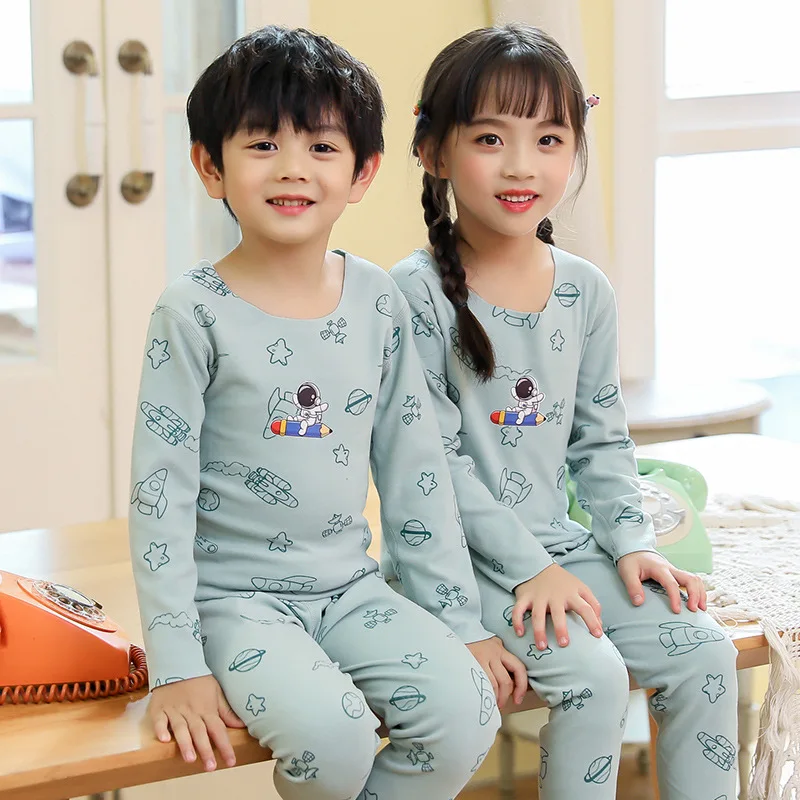 

Thermal Underwear Baby Kids Sleepwear Toddler Girls Pajamas Sets Boys Nightwear Children's Clothes Sets New Warm Teens Home Suit
