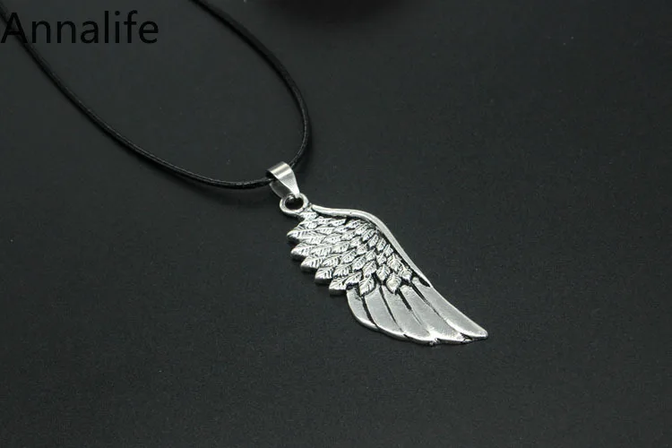 2019 New Vintage Male Punk Long Sweater Chain Choker Necklace Angel-Wing Hook Pendant Men Women Jewelry Gifts | Украшения и