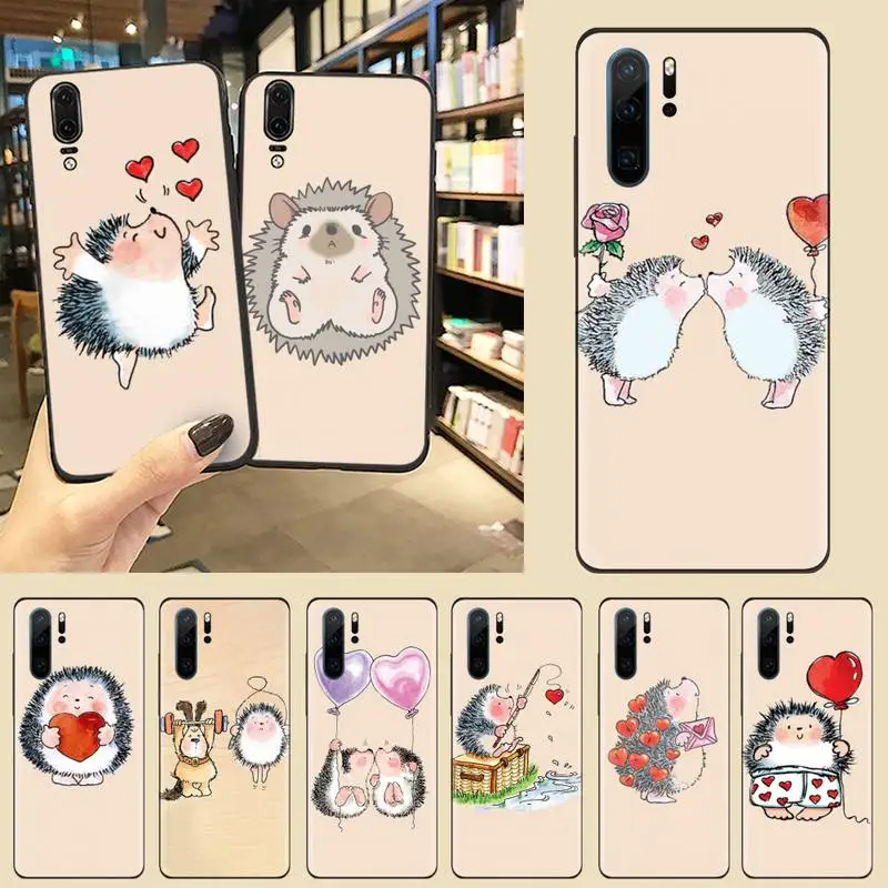 Kawaii Hedgehog мягкий резиновый чехол для телефона Huawei P9 P10 P20 P30 Pro Lite smart Mate 10 20 Y5 Y6 Y7 2018