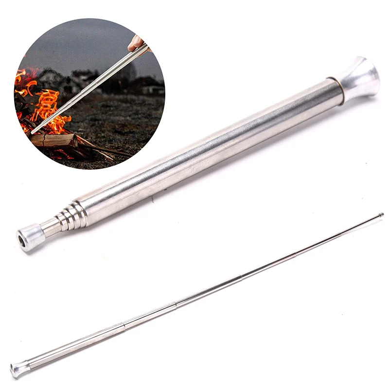 

Выдвижная трубка для приготовления пищи на открытом воздухе, портативные инструменты для выживания в кемпинге, портативная трубка для пуск...