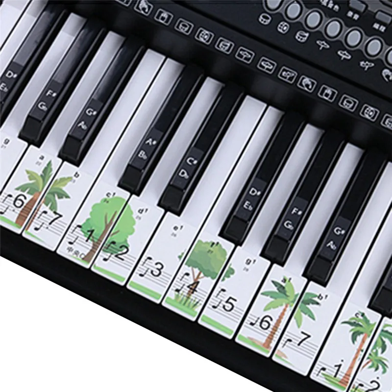 Наклейка на клавиатуру 54/61 клавиши электронная клавиатура наклейка 88 клавиш