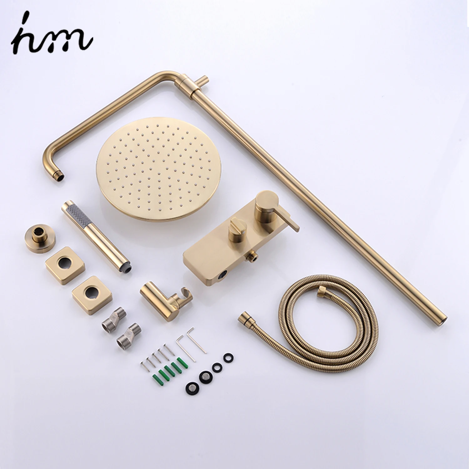 Матовая Золотая Душевая система hm набор из 10-дюймового смесителя для душа