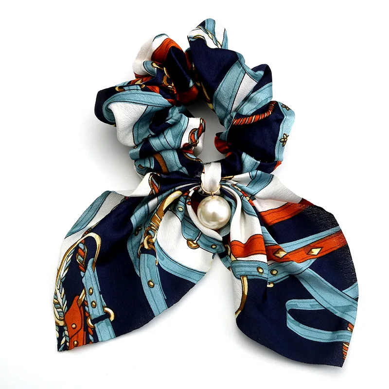 Богемная шифоновая резинка для волос с бантом эластичная женщин и девочек