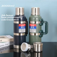 wide mouth bottle 304 stainless steel vacuum thermos 3l large water bottle outdoor travel car construction site farm thermos